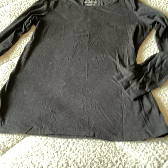 dbasic Tops - dbasic Long Sleeve Top Womens Medium Black Good Solid Crewneck Layering Tee